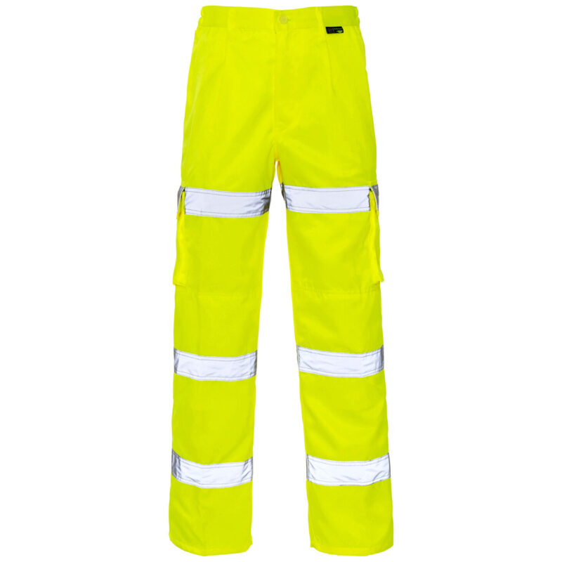 Supertouch Hi Vis Yellow 3 Band Combat Trousers