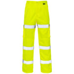 Supertouch Hi Vis Yellow 3 Band Combat Trousers Long Leg