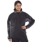 click workwear softshell jacket in black and grey