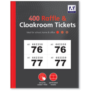 A* Stationery Raffle / Cloakroom Tickets Book 1-400