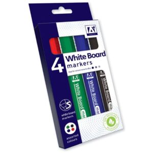 A* Stationery Whiteboard Marker Pens Pack of 4