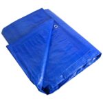 Brawny Waterproof Tarpaulin - 1.8m x 2.75m - Eyelets - Blue