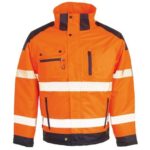 herock hi vis orange and navy hooded jacket