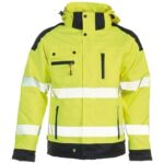 herock hi vis yellow and navy hooded jacket