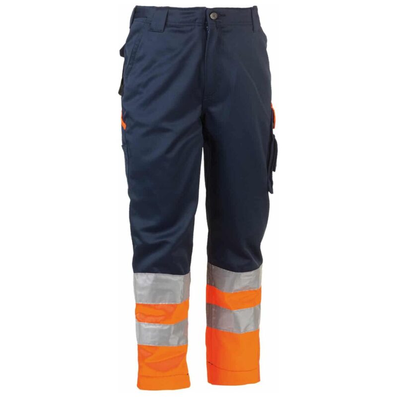 herock olympus navy and yellow hi vis trousers reverse