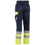 herock olympus navy and yellow hi vis trousers reverse