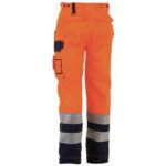 herock olympus orange and navy hi vis trousers reverse