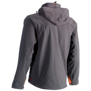 herock poseidon softshell zip-front jacket in grey reverse