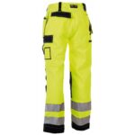 herock yellow and navy hi vis trousers reverse