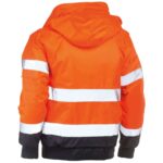 herock hi vis orange and navy hooded jacket reverse