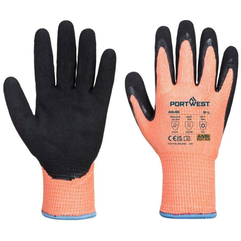 Portwest Vis-Tex Winter HR Cut Glove Nitrile - XXXL