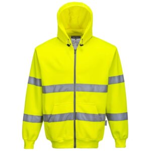 Portwest Hi-Vis Zipped Hoodie - Yellow