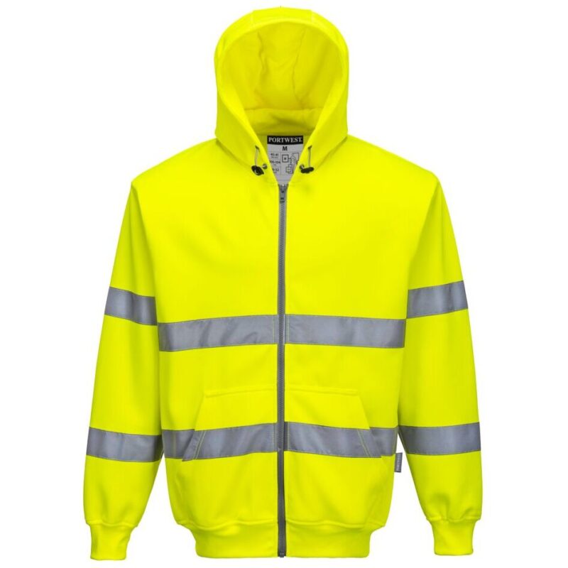 Portwest Hi-Vis Zipped Hoodie - Yellow