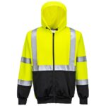 Portwest Hi-Vis Contrast Zipped Hoodie - Yellow/Black