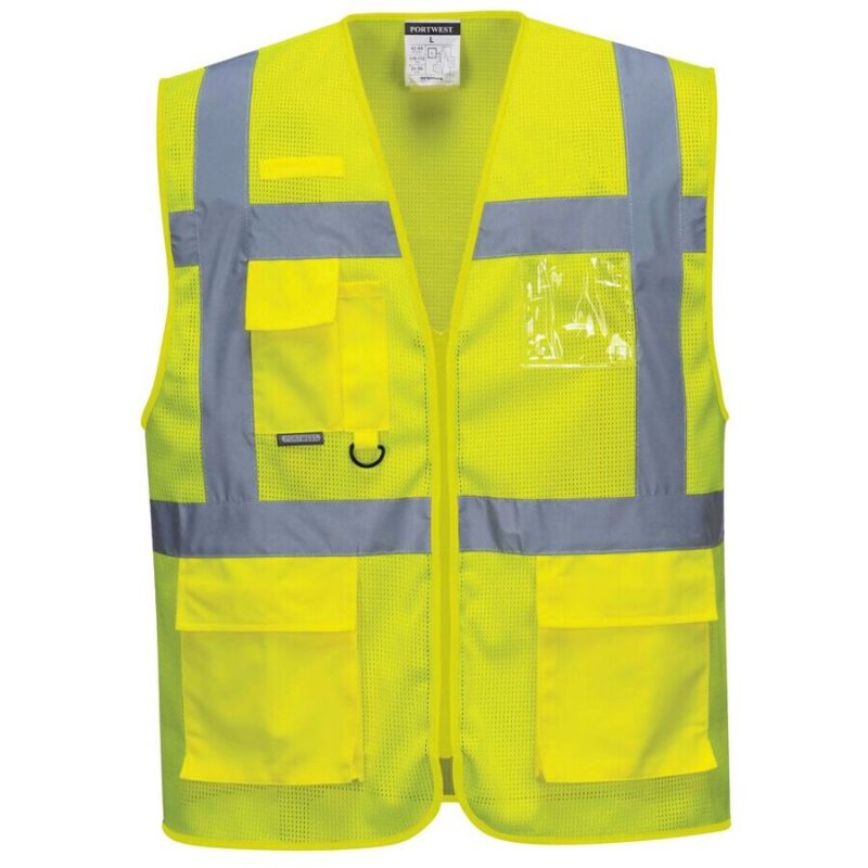 Portwest Athens Hi-Vis Mesh Executive Vest - Yellow