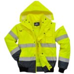 Portwest Hi-Vis 3-in-1 Contrast Bomber Jacket - Yellow/Navy