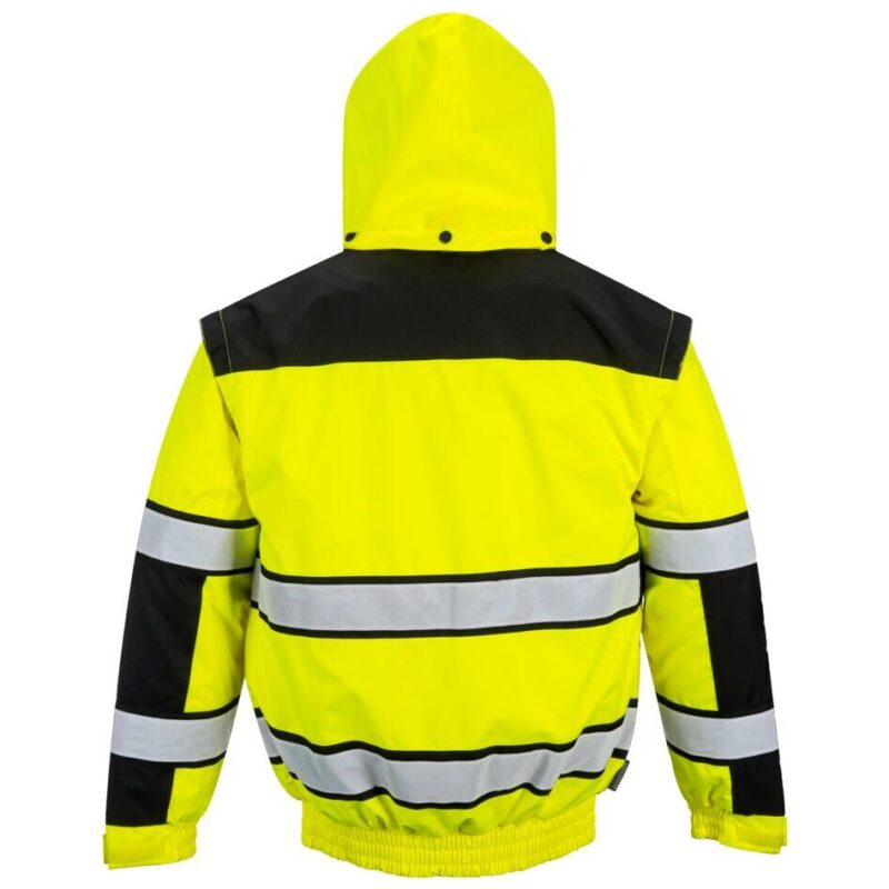 Portwest Hi-Vis 3-in-1 Contrast Winter Bomber Jacket - Yellow/Black