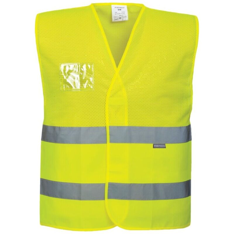 Portwest Hi-Vis Half Mesh Two Band Vest - Yellow