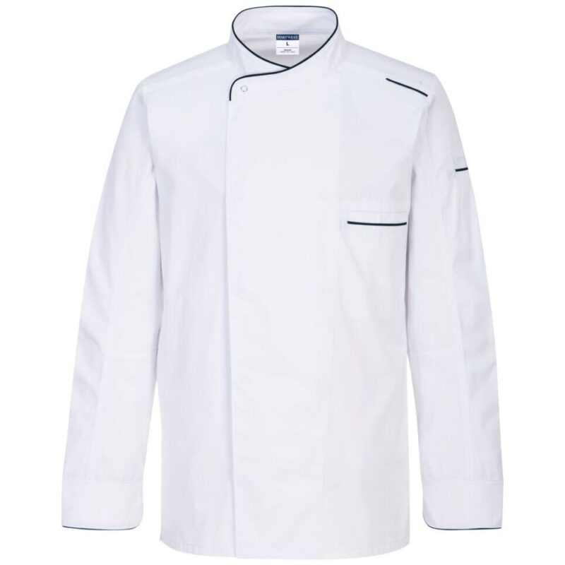 Portwest Surrey Chefs Jacket Long Sleeve - White