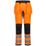 Portwest WX2 Eco Hi-Vis Holster Pocket Trousers - Orange/Black