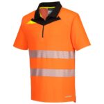 Portwest DX4 Hi-Vis Zip Polo Shirt Short Sleeve