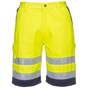 Portwest Hi-Vis Contrast Shorts - Yellow/Navy