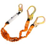 Portwest Double 140kg 1.8m Lanyard with Shock Absorber Black/Orange FP75