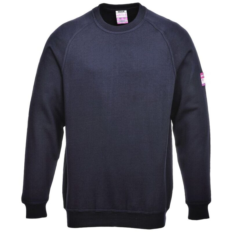 Portwest Flame Resistant Anti-Static Long Sleeve Sweatshirt - Navy