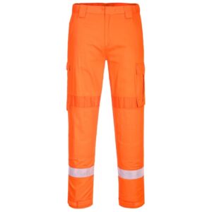 Portwest Bizflame Work Lightweight Stretch Panelled Trousers - Orange