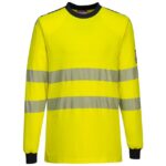 Portwest PW3 Flame Resistant Hi-Vis T-Shirt - Yellow/Navy