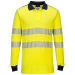 Portwest PW3 Flame Resistant Hi-Vis Polo Shirt - Yellow/Navy