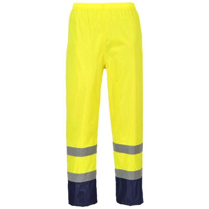 Portwest Hi-Vis Contrast Classic Rain Trousers - Yellow/Navy