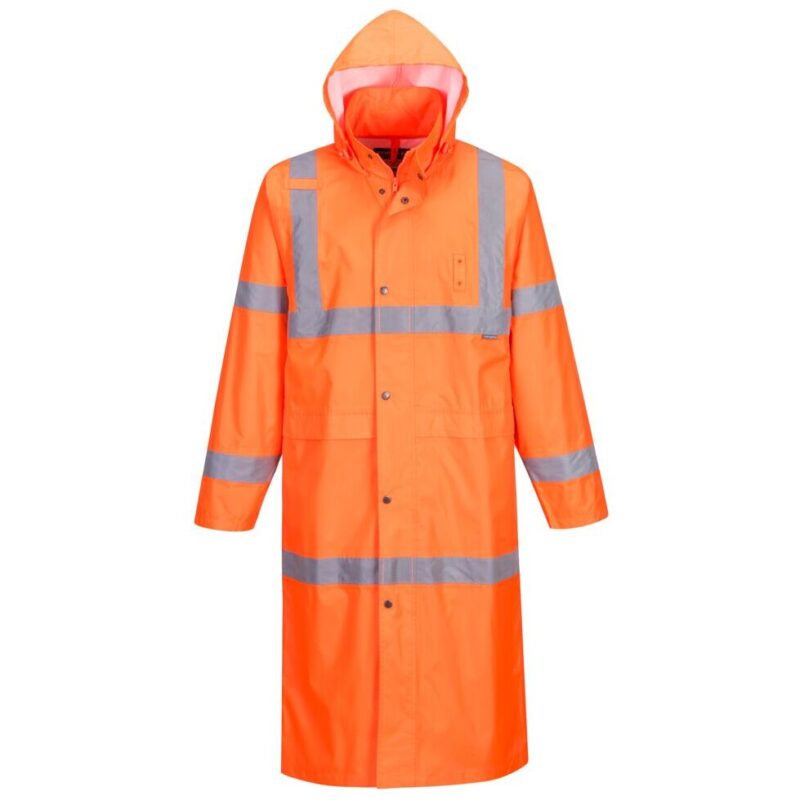 Portwest Hi-Vis Rain Coat 122cm - Orange