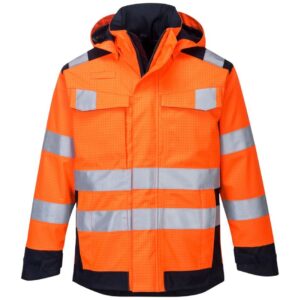 Portwest Modaflame Rain Multi Norm Arc Jacket - Orange/Navy