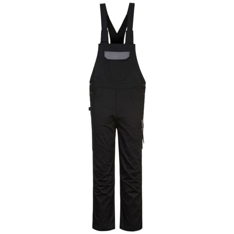 Portwest PW2 Bib and Brace - Black/Zoom Grey