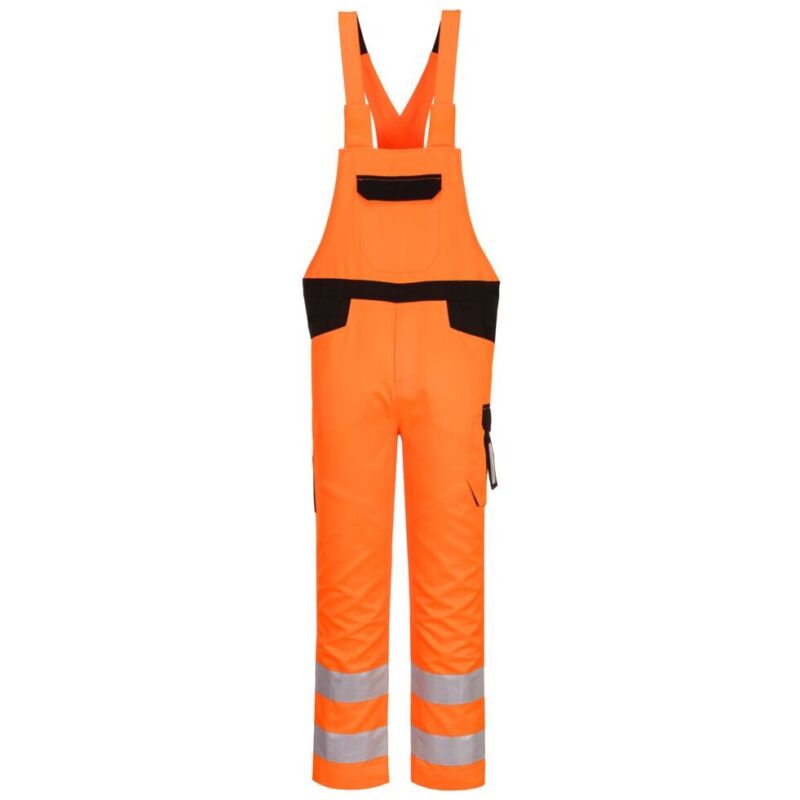 Portwest PW2 Hi-Vis Bib and Brace - Orange/Black