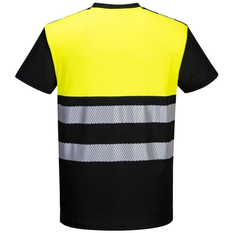 Portwest PW3 Hi-Vis Cotton Comfort Class 1 T-Shirt Short Sleeve - Black/Yellow