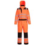 Portwest PW3 Hi-Vis Rain Coverall - Orange/Black