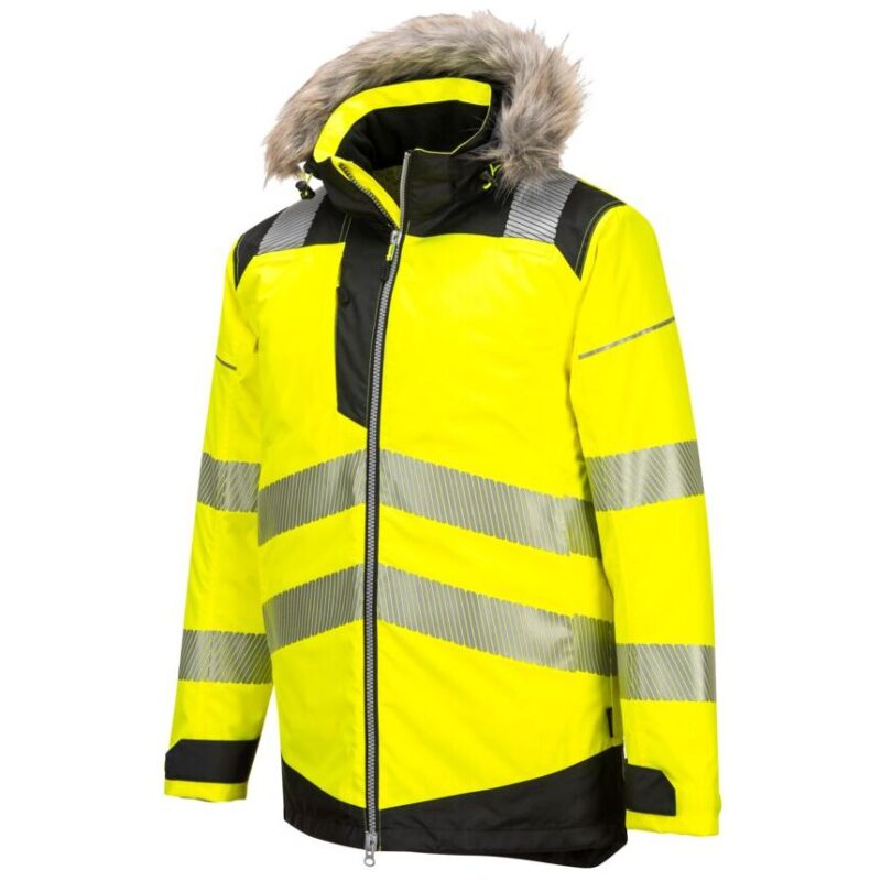 Portwest PW3 Hi-Vis Winter Parka Jacket - Yellow/Black