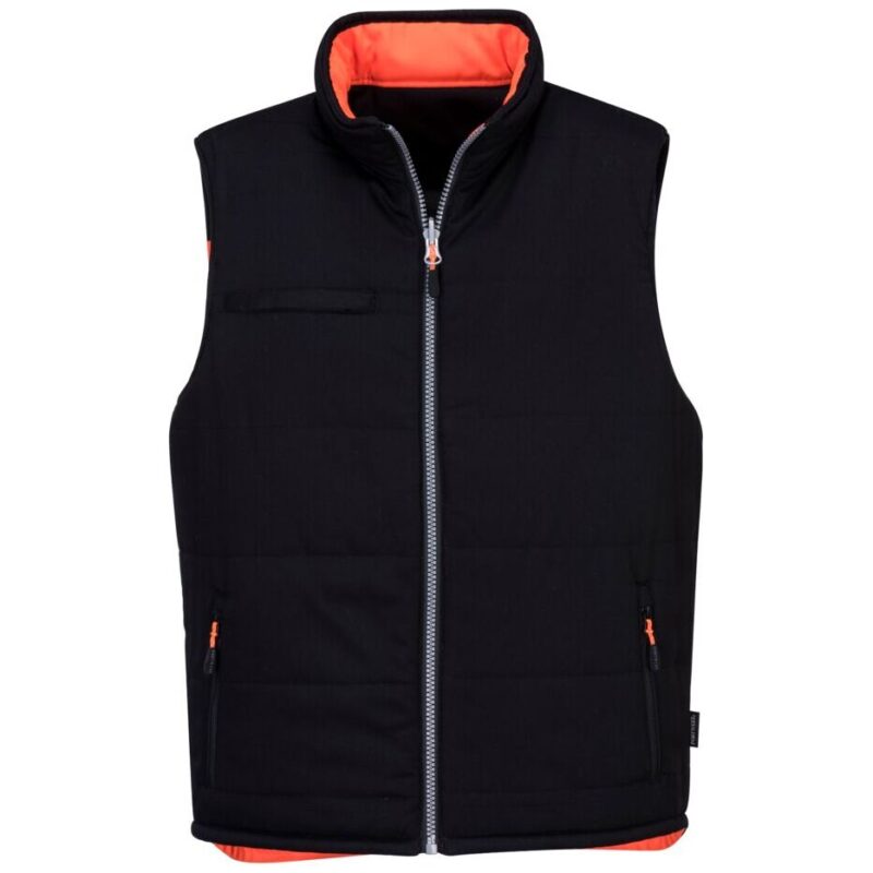 Portwest PW3 Hi-Vis Reversible Bodywarmer - Orange/Black