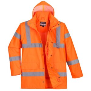 Portwest Hi-Vis Breathable Rain Traffic Jacket - Orange