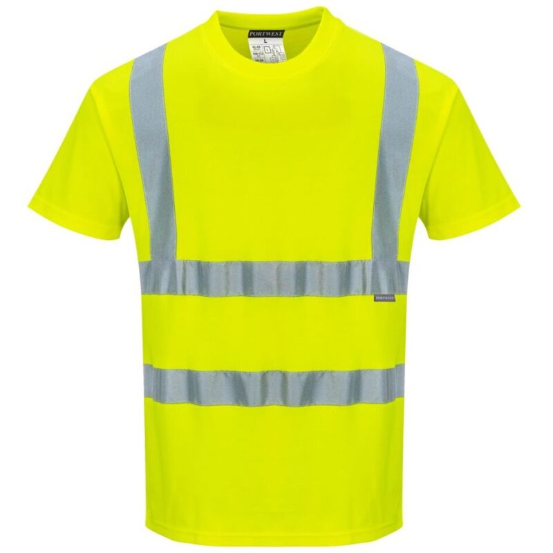 Portwest Hi-Vis Cotton Comfort T-Shirt Short Sleeve - Yellow