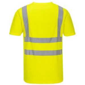 Portwest Hi-Vis Cotton Comfort Mesh Insert T-Shirt Short Sleeve