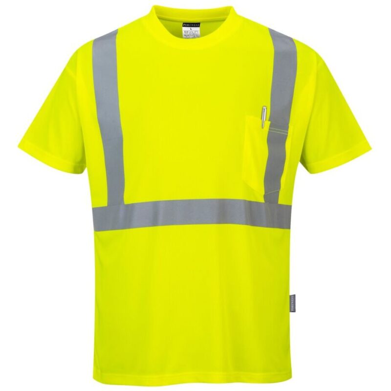 Portwest Hi-Vis Pocket T-Shirt Yellow S190