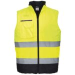 Portwest Hi-Vis Contrast Bodywarmer - Yellow/Navy