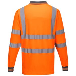 Portwest Hi-Vis Cotton Comfort Polo Shirt Long Sleeve