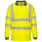 Portwest Hi-Vis Polo Shirt Long Sleeve - Yellow