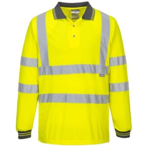 Portwest Hi-Vis Polo Shirt Long Sleeve - Yellow