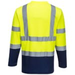 Portwest Hi-Vis Cotton Comfort Contrast T-Shirt Long Sleeve