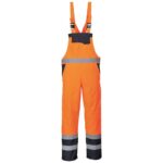 Portwest Hi-Vis Contrast Winter Bib and Brace - Orange